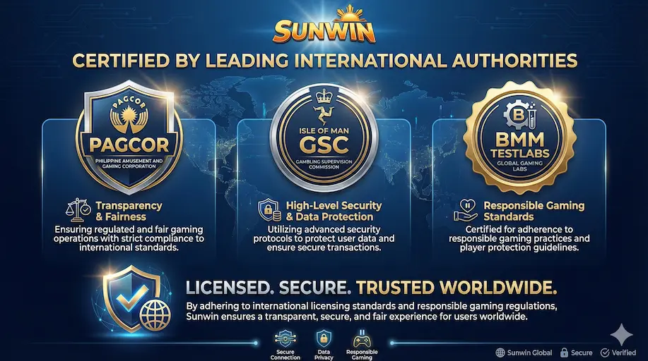 Link Vào Sunwin Mới Nhất 2026 - Không Bị Chặn (iOS/Android/Web) Sunwin có đầy đủ chứng nhận quốc tế