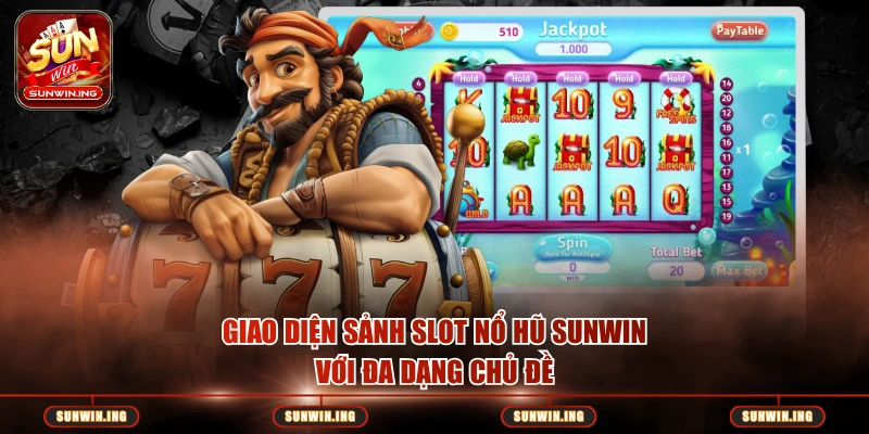 Giao diện sảnh slot nổ hũ SUNWIN với đa dạng chủ đề