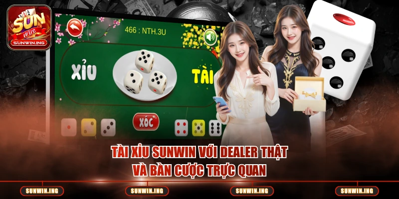 Tài Xỉu Sunwin – Trò Chơi Live Hấp Dẫn Với Tỷ Lệ Thưởng Cao Tài Xỉu Sunwin với dealer thật và bàn cược trực quan